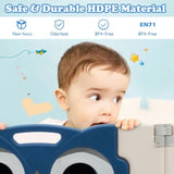 Little Angel Foldable Baby Playpen With Fence For Indoor - Blue