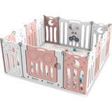 Little Angel Foldable Baby Playpen With Fence - Pink