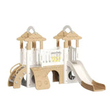 Little Angel Kids Playset And Activity Centre With Slide, Hoop And Climber - Coffee