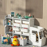 Little Angel Kid Toys Organizer Nursery Storage Rack With Bins And Shelves - White