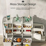Little Angel Kid Toys Organizer Nursery Storage Rack With Bins And Shelves - White
