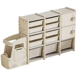 Little Angel Kid Toys Organizer Nursery Storage Rack With Bins And Shelves - White