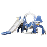 Little Angel Kids Slide And Swing 3-In-1 Activity Playset with two Hoops - Blue