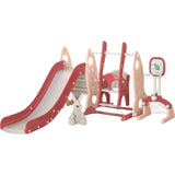 Little Angel Kids Slide, Swing, Basketball And Football - Pink