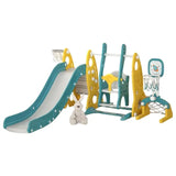 Little Angel Kids Slide, Swing, Basketball And Football - Yellow