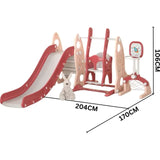Little Angel Kids Slide, Swing, Basketball And Football - Pink