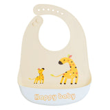 Little Angel Baby Silicone Bib – Giraffe & Hot Air Balloon (Set of 2)