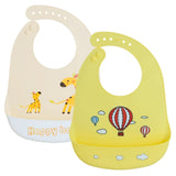 Little Angel Baby Silicone Bib – Giraffe & Hot Air Balloon (Set of 2)