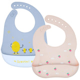 Little Angel Baby Silicone Bib – Strawberry & Lemon (Set of 2)