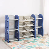 Little Angel Toy Storage Organizer With Multiple Shelves And Bins - Blue
