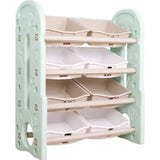 Little Angel Toy Storage Organizer With Bins For Kids Room - Green