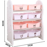 Little Angel Toy Storage Organizer With Bins For Kids Room - Pink