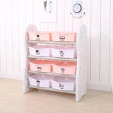 Little Angel Toy Storage Organizer With Bins For Kids Room - Pink