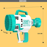 Little Story 108 Holes Bubble Machine Gun With Light- Cyan