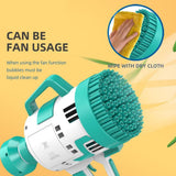 Little Story 108 Holes Bubble Machine Gun With Light- Cyan