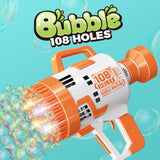 Little Story 108 Holes Bubble Machine Gun With Light- Orange