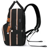 Little Story 2-In-1 Diaper Bag with Sanitizer Bottle Keychain & Stroller Hooks - Black