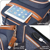 Little Story 2-In-1 Diaper Bag with Sanitizer Bottle Keychain & Stroller Hooks - Blue