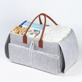 Little Story 2-In-1 Diaper Caddy With Mat Xl - Grey