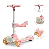 Little Story Kids Scooter With Ride On And Push Handle - Pink