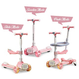 Little Story Kids Scooter With Ride On And Push Handle - Pink
