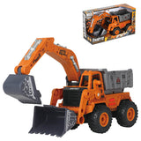 Little Story 3-In-1 Engineering Excavator/Dumping Truck Toy Vehicle With Light And Sound - Yellow