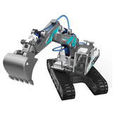 Little Story DIY Hydraulic Power Principle Based 3-In-1 Excavator/ Bulldozer/ Jcb Toy (130 Pcs) - Grey