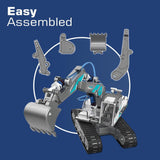 Little Story DIY Hydraulic Power Principle Based 3-In-1 Excavator/ Bulldozer/ Jcb Toy (130 Pcs) - Grey