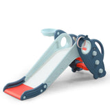 Little Story 3-In-1 Baby Slide With Basketball And Ring Game - Blue