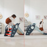 Little Story 3-In-1 Baby Slide With Basketball And Ring Game - Blue