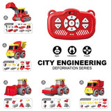 Little Story Kids Toy 5-in-1 Dinosaur Robot Transformation Vehicle With Remote control - Red