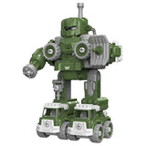Little Story Kids Toy 5-in-1 Military Robot Transformation Vehicle With Remote Control - Green