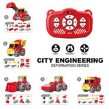 Little Story Kids Toy 5-in-1 Robot Transformation Fire Fighter Truck With Remote - Red