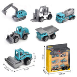 Little Story Alloy Sliding Engineering Toy Truck (6 Pcs) - Multicolor
