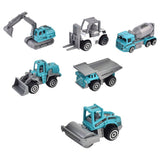Little Story Alloy Sliding Engineering Toy Truck (6 Pcs) - Multicolor
