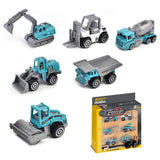 Little Story Alloy Sliding Engineering Toy Truck (6 Pcs) - Multicolor