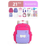 Little Story 2-In-1 Mode Pet House Toy Set School Bag (21 Pcs) - Purple