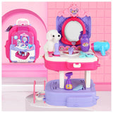 Little Story 2-In-1 Mode Pet House Toy Set School Bag (21 Pcs) - Purple