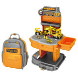 Little Story 2-In-1 Mode Construction Site With Jcb Truck And Block Toy Set School Bag (239 Pcs) - Orange