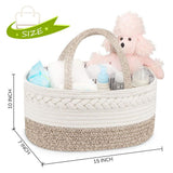 Little Story Cotton Rope Diaper Caddy - Ivory