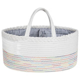 Little Story Rainbow Cotton Rope Diaper Caddy - White