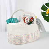 Little Story Rainbow Cotton Rope Diaper Caddy - White