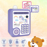 Little Story Cute Piggy Bank With Fingerprint Lock And Music - Unicorn Purple