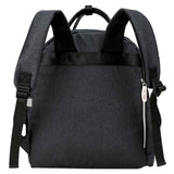 Little Story Quilted Diaper Backpack with Pacifier Bag And Stroller Hooks - Black