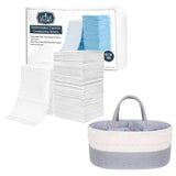 Little Story Diaper Caddy With 100Pcs Changing Mats - Grey