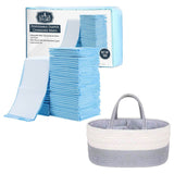 Little Story Diaper Caddy With 100Pcs Blue Changing Mats - Grey