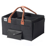 Little Story Diaper Caddy With Pouch Medium - Black
