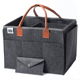 Little Story Diaper Caddy With Pouch Travel Large - Dark Grey