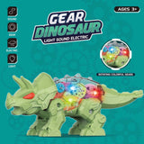 Little Story Electric DIY Gear Dinosaur With Light And Sound - Green