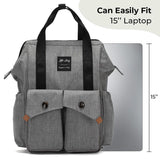 Little Story Elite Diaper Bag with Stroller Hooks & Changing Mat - Grey